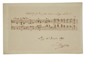 (MUSICIANS.) Group of 6 items Signed, or Signed and Inscribed.